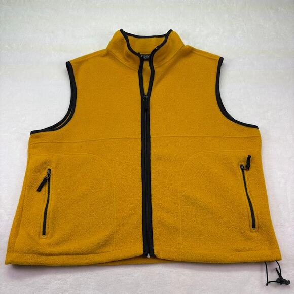 KMART Basic Editions Big Man Yellow Gold Fleece Full Zip Vest Size XXL 2XL - Picture 1 of 9